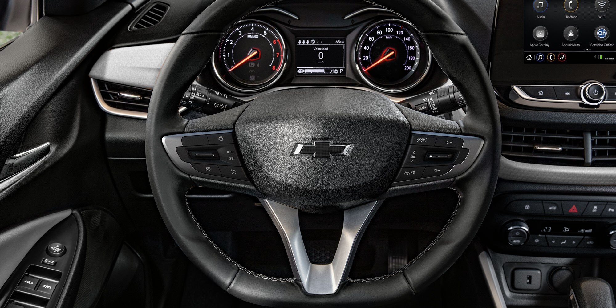 Controles de audio y teléfono al volante para Chevrolet Onix 2025, sedán